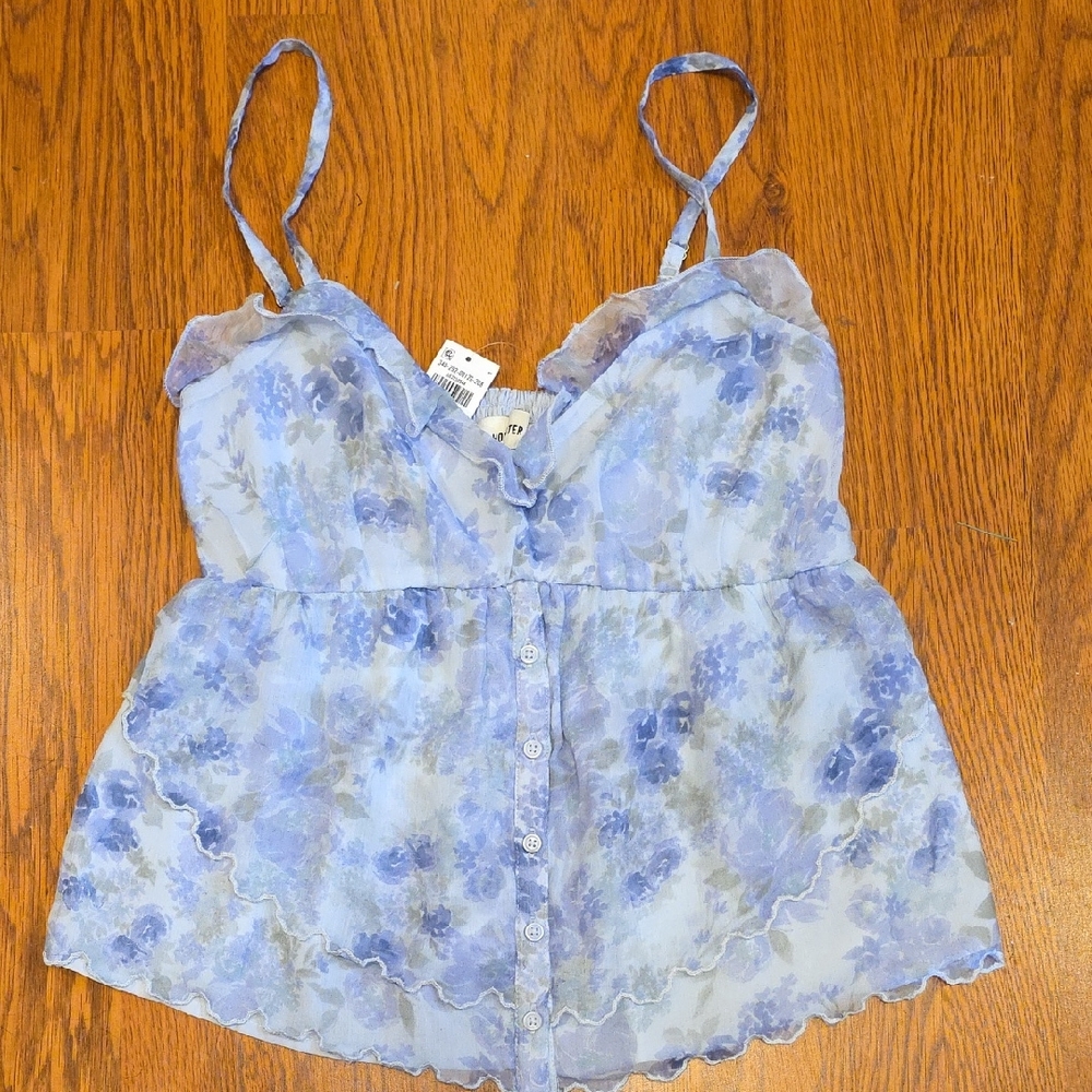 Hollister Blue Floral Tank Top
